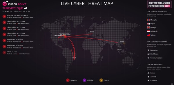 Check_Point_ThreatCloud_AI_LiveCyberThreatMap